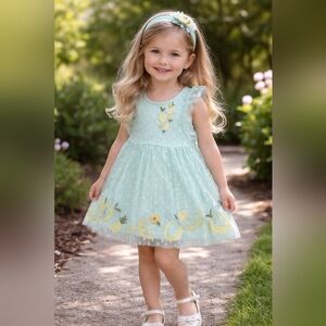 Epic Threads Tulle Polka Dot Lemonade Embellished Ruffled Dress